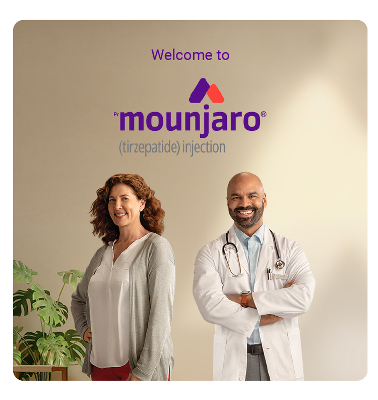 Image of patient and HCP Welcome to Mounjaro (tirzepatide) injection